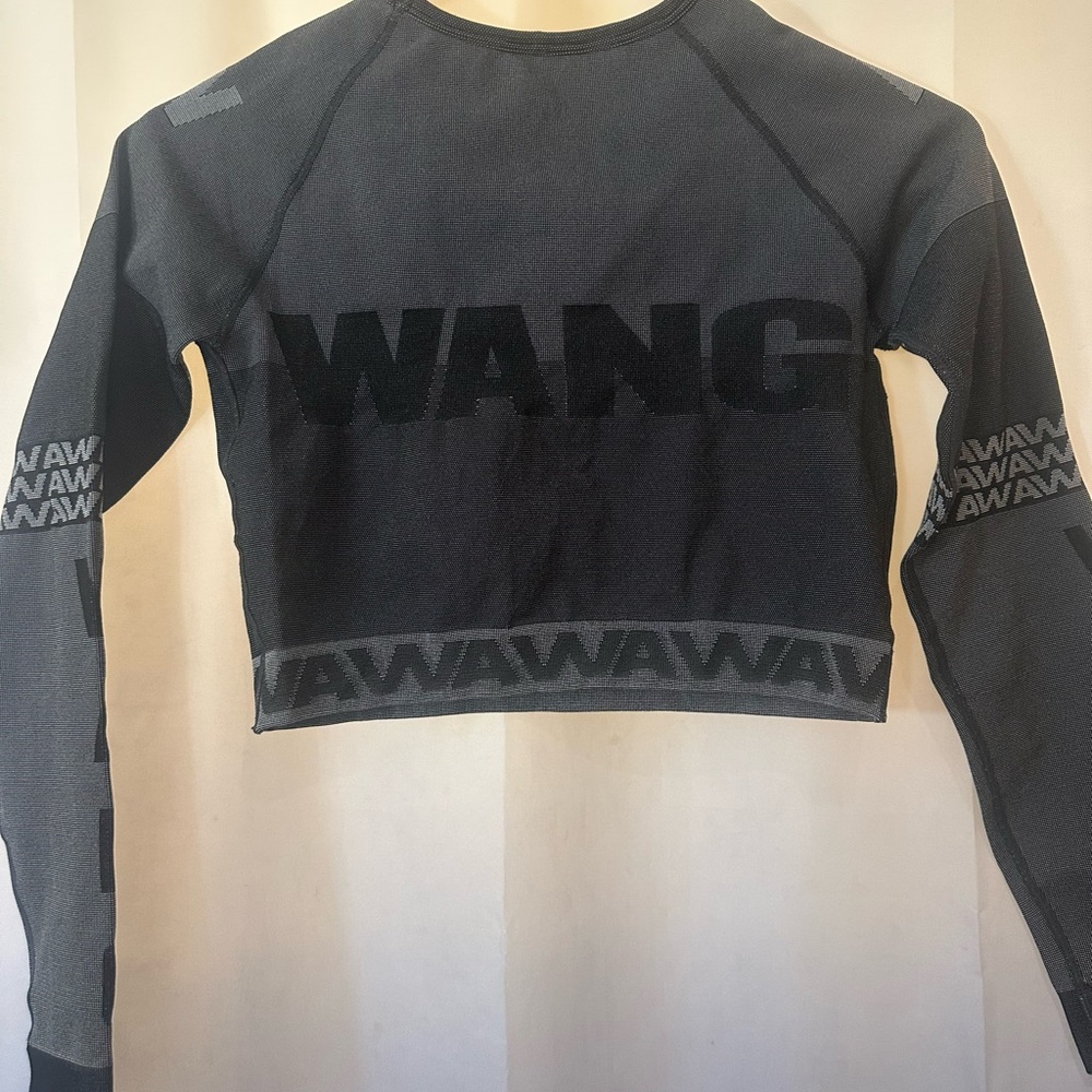 Alexander Wang Black and Grey Crop Top